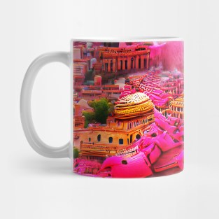 Pink Color City Art Mug